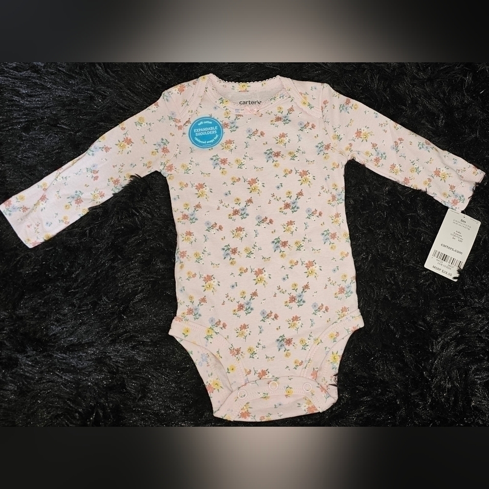 Carter's Baby Pink Floral Onesie 3m